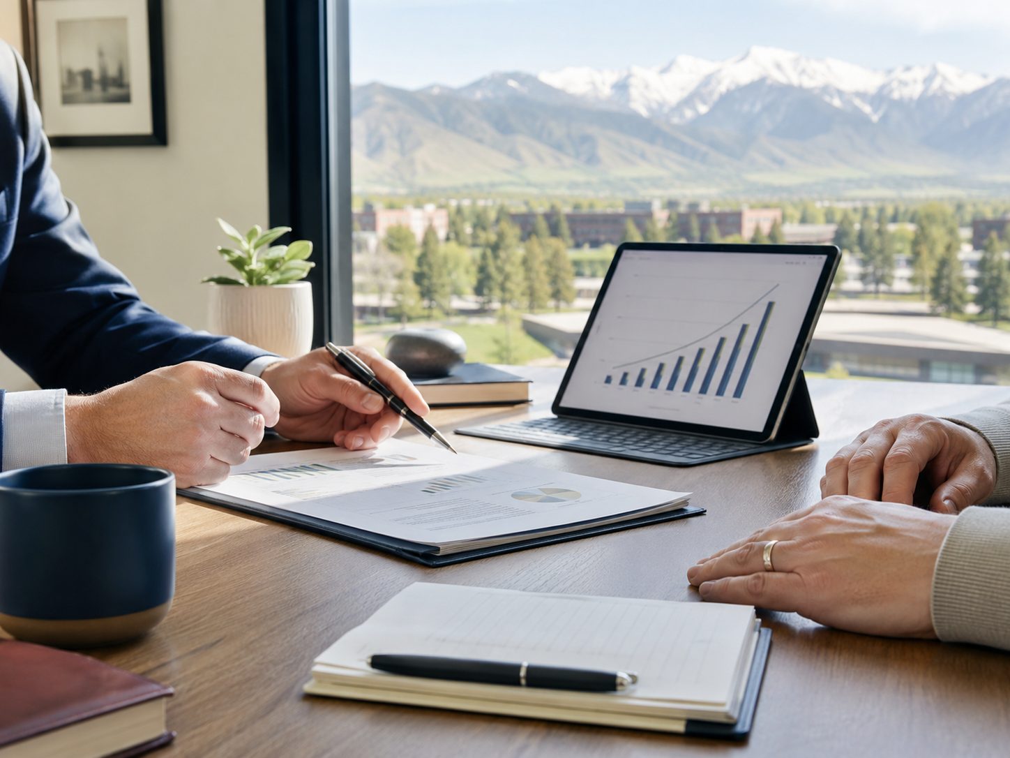 Reviewing a retirement account statement during a rollover consultation